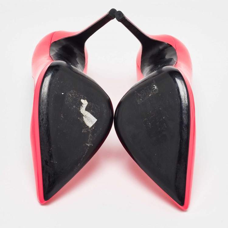 Pre Owned Philipp Plein Rose Pink Patent Leather Pointed Toe Pumps Size 40