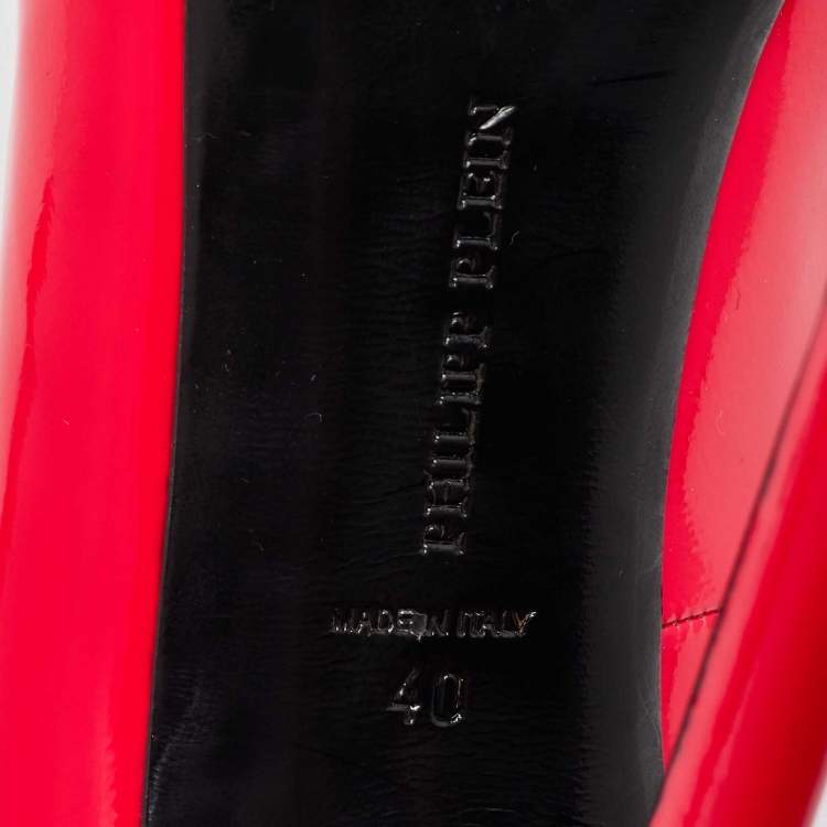 Pre Owned Philipp Plein Rose Pink Patent Leather Pointed Toe Pumps Size 40