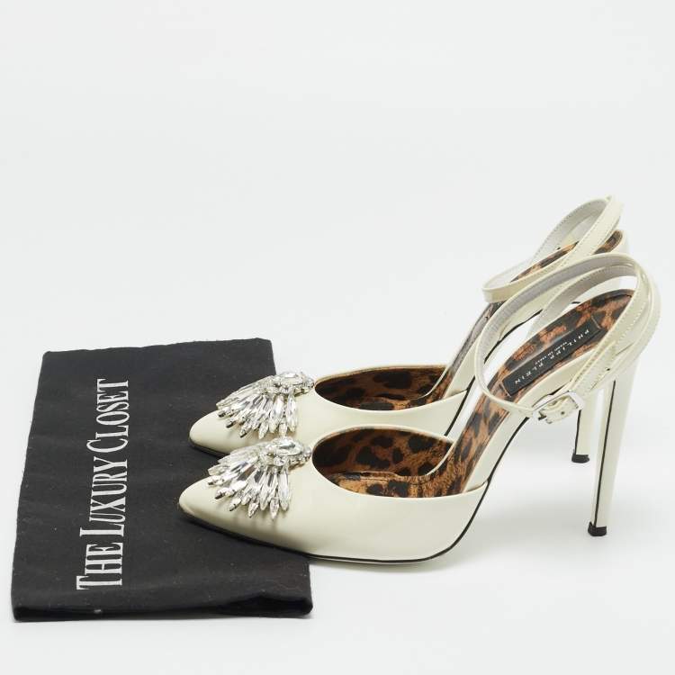 Pre Owned Philipp Plein White Patent Leather Vernice Pumps Size 40