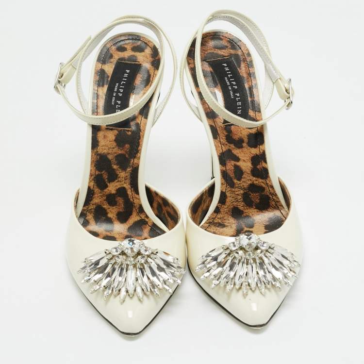 Pre Owned Philipp Plein White Patent Leather Vernice Pumps Size 40