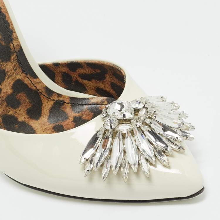 Pre Owned Philipp Plein White Patent Leather Vernice Pumps Size 40