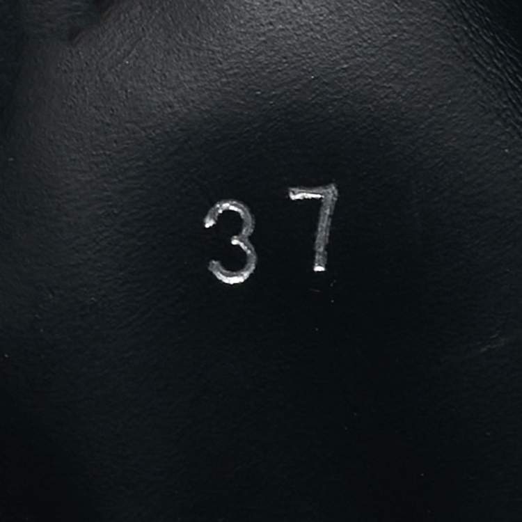 Pre Owned Philipp Plein Black Leather Studded Skull Slip On  Sneakers Size 37