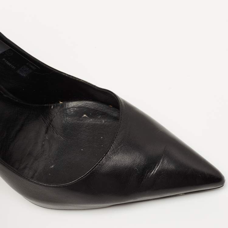 Pre Owned Philipp Plein Black Leather Skull Heel Pumps Size 41