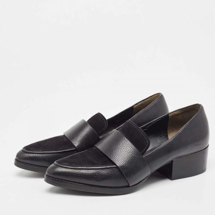 Pre Owned Philipp Plein Black Suede and Leather Loafers Size 40
