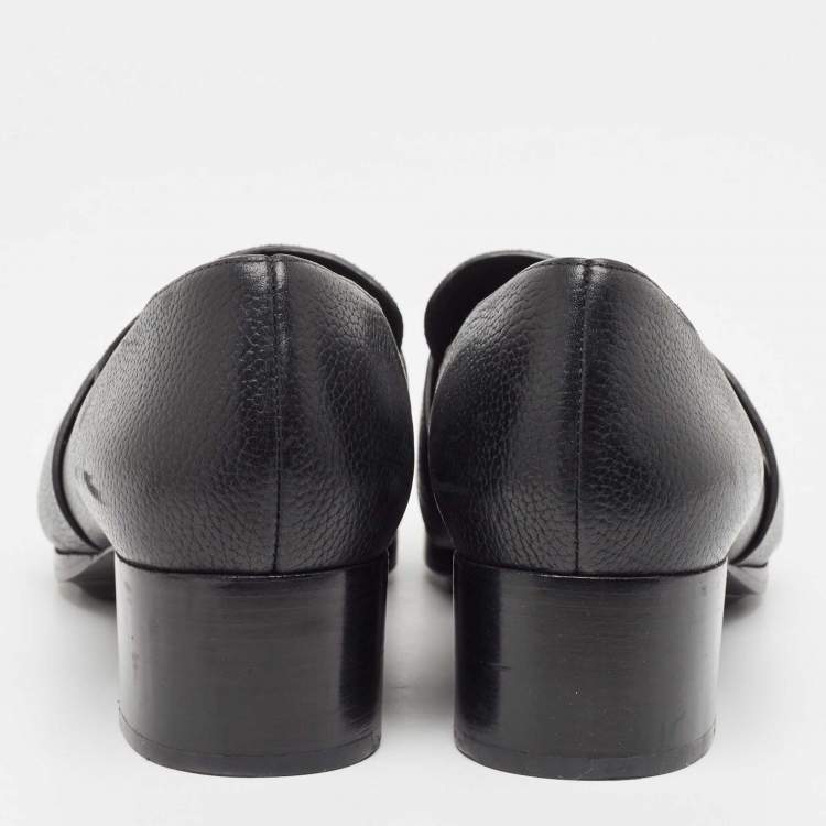 Pre Owned Philipp Plein Black Suede and Leather Loafers Size 40