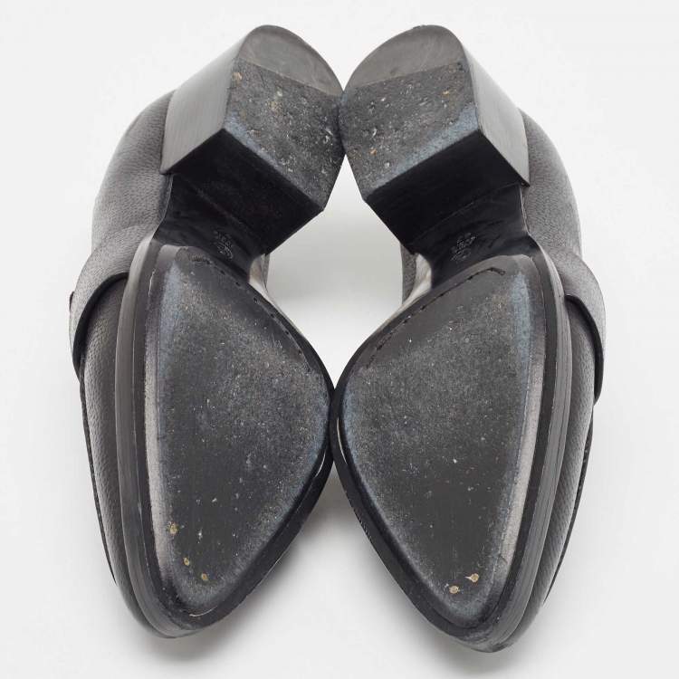 Pre Owned Philipp Plein Black Suede and Leather Loafers Size 40