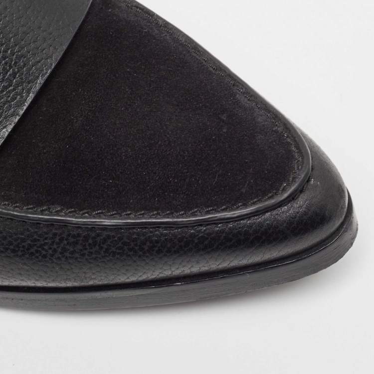 Pre Owned Philipp Plein Black Suede and Leather Loafers Size 40