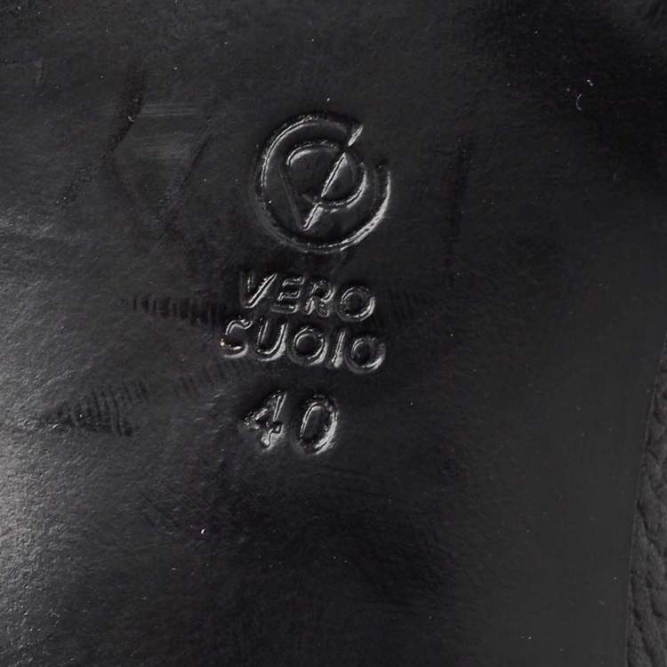 Pre Owned Philipp Plein Black Suede and Leather Loafers Size 40