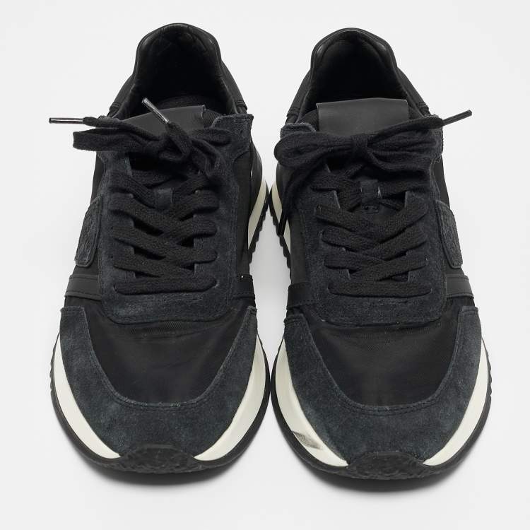 Pre Owned Philippe Model Black Leather and Nylon Lace Up Sneakers Size 36