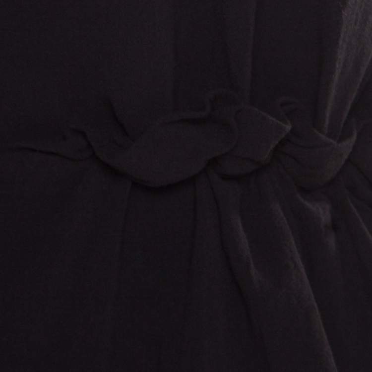 Pre Owned Philosophy Navy Blue Cotton Ruffled Top M
