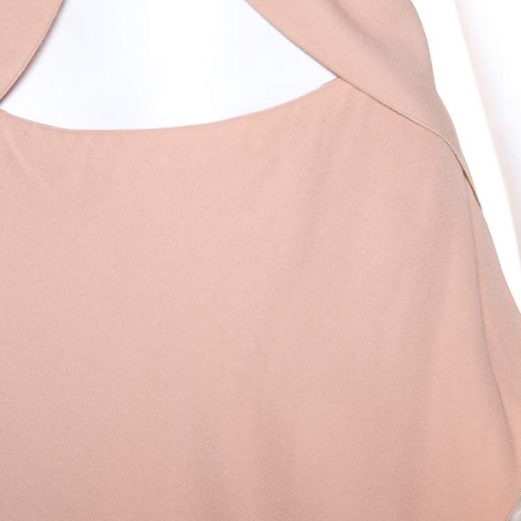 Pre Owned Philosophy di Alberta Ferretti Salmon Pink Crepe Overlap Detail Maxi Dress M