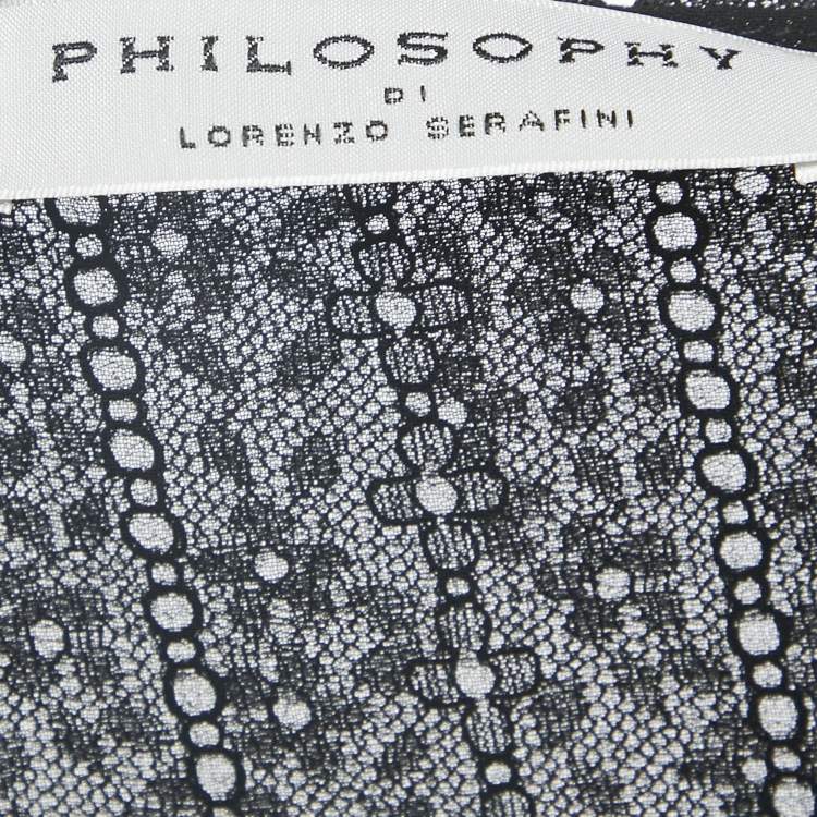Pre Owned Philosophy di Lorenzo Serafini Red Printed Crepe V Neck William Morris Dress M