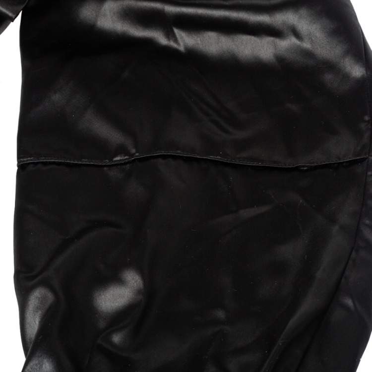 Pre Owned Philosophy Di Lorenzo Serafini Black Sateen V-Neck Buttoned Jumpsuit M
