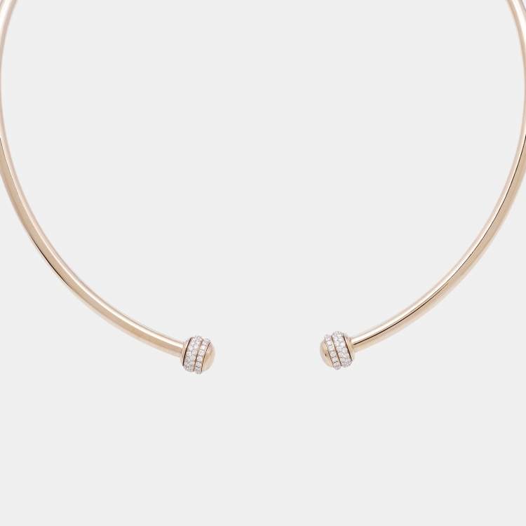 Pre Owned Piaget Possession Diamond 18k Rose Gold Collar Necklace