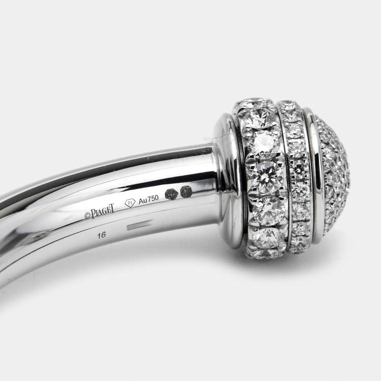 Pre Owned Piaget Possession Pavé Diamonds 18k White Gold Bracelet 16