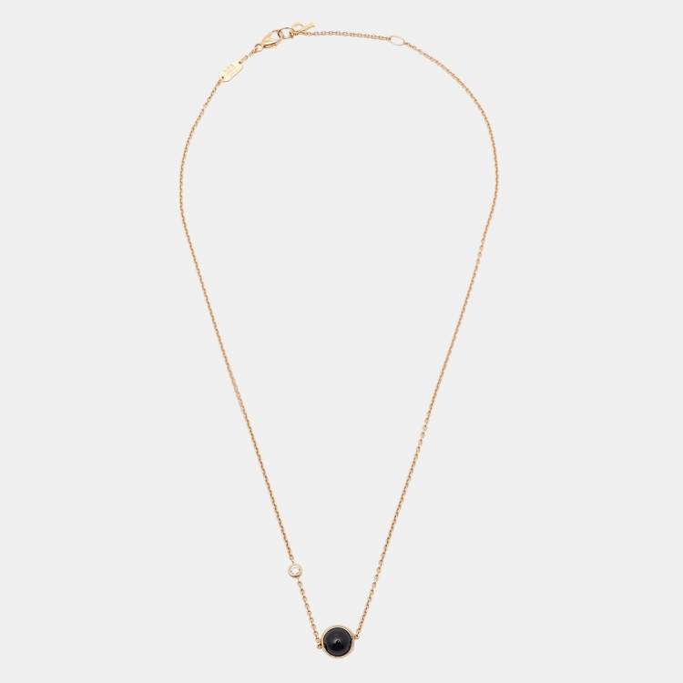 Pre Owned  Piaget Possession Onyx Diamond 18K Rose Gold Necklace