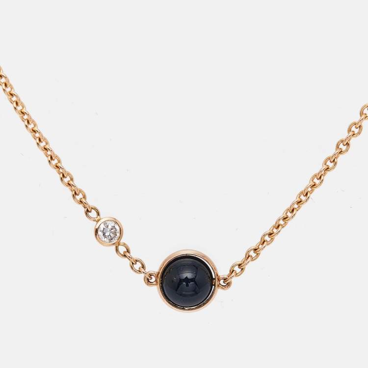 Pre Owned Piaget Possession Onyx Diamond  18k Rose Gold Bracelet