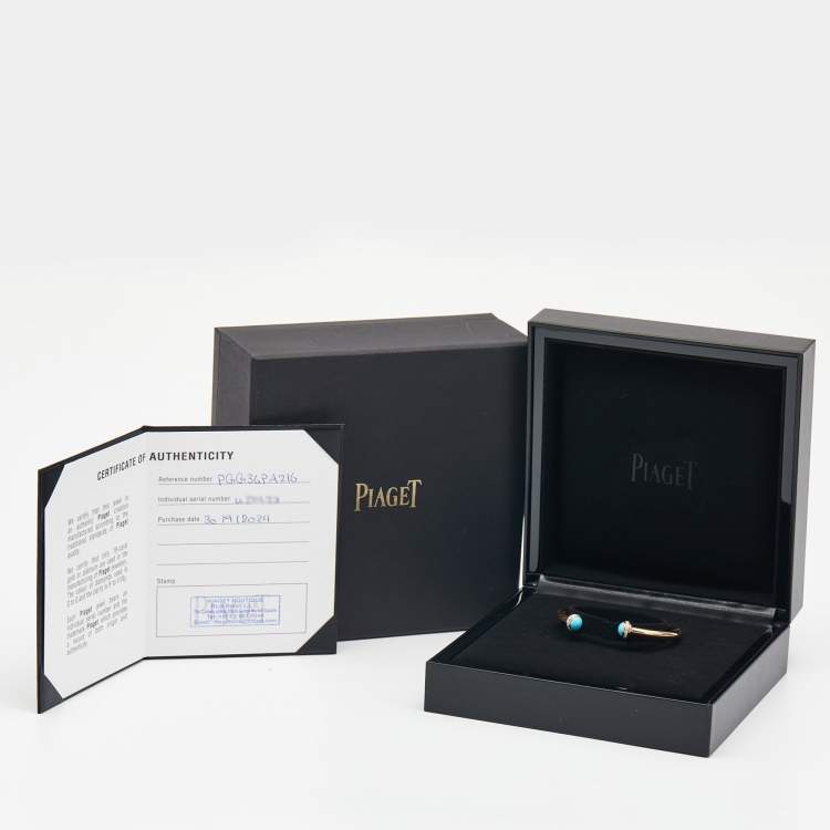 Pre Owned Piaget Possession Turquoise Diamond 18k Rose Gold Bracelet 16