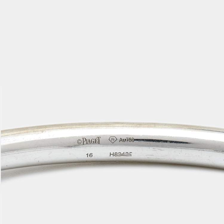 Pre Owned Piaget Possession Diamonds 18k White Gold Open Cuff Bracelet 16