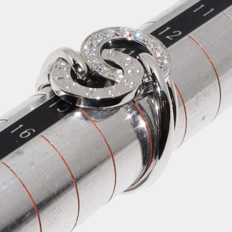 Pre Owned Piaget 18K White Gold and Diamond Possession Band Ring EU 52