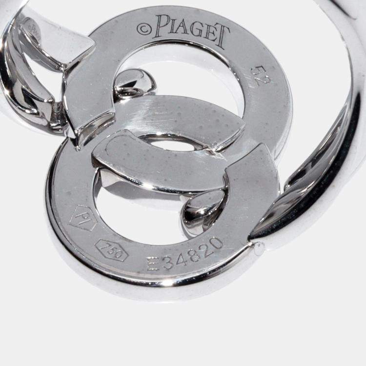 Pre Owned Piaget 18K White Gold and Diamond Possession Band Ring EU 52