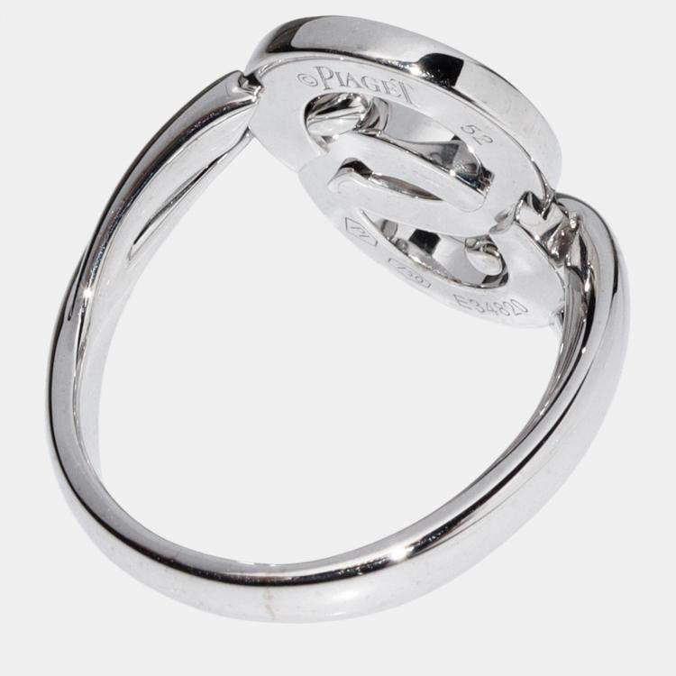 Pre Owned Piaget 18K White Gold and Diamond Possession Band Ring EU 52