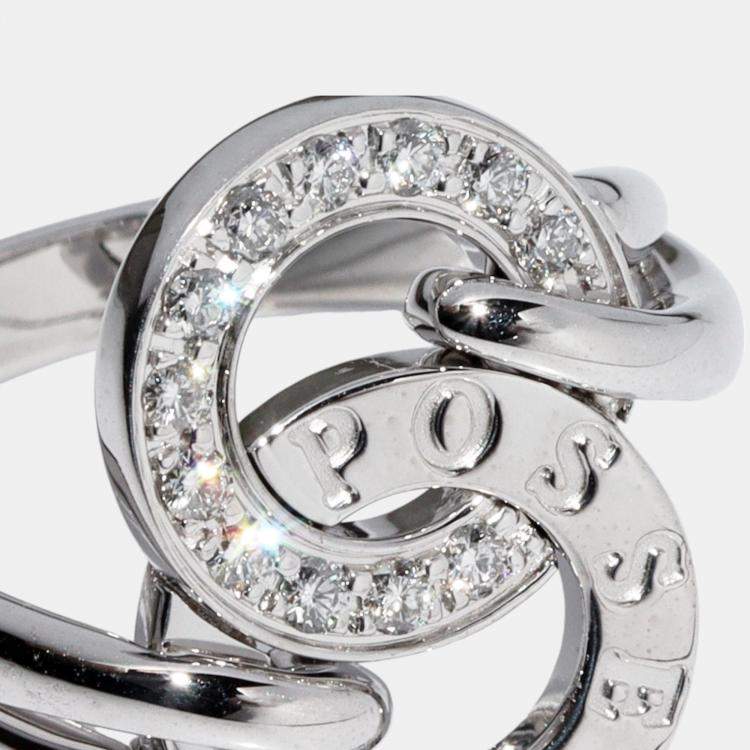 Pre Owned Piaget 18K White Gold and Diamond Possession Band Ring EU 52