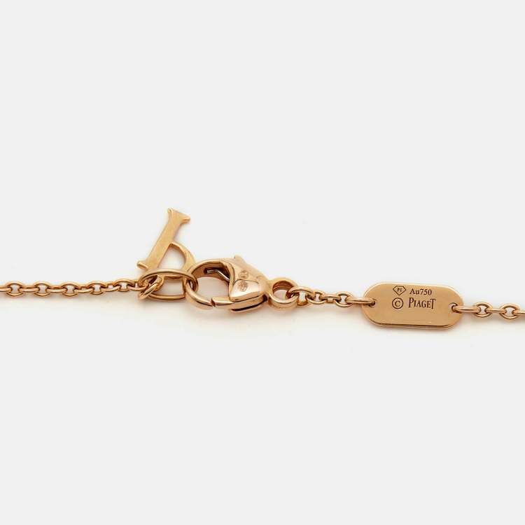 Pre Owned Piaget Possession Malachite Diamond 18K Rose Gold Pendant Necklace