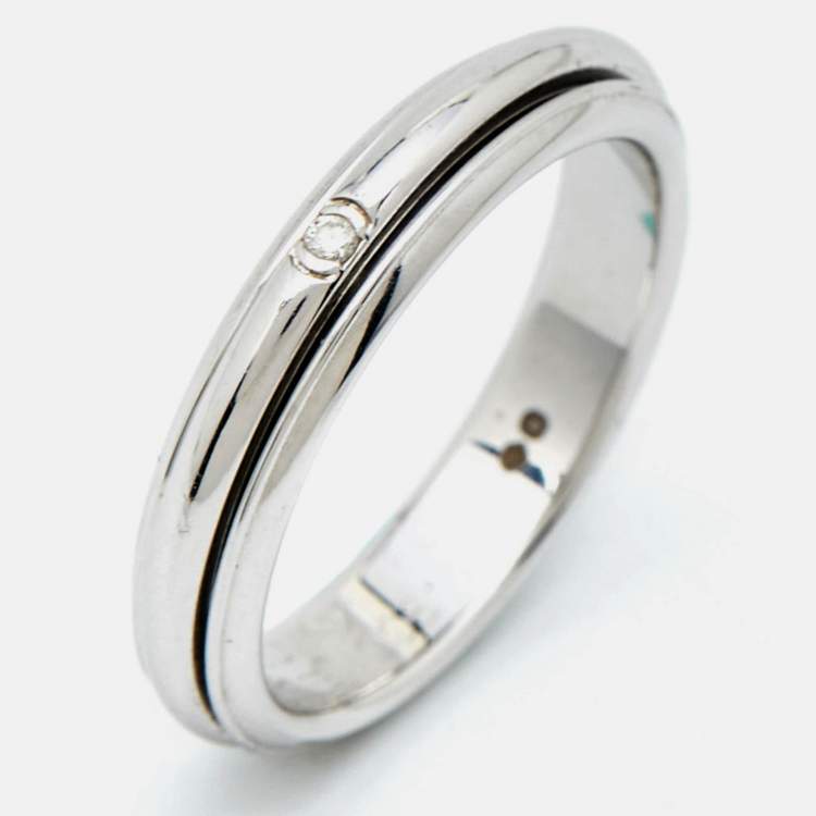 Pre Owned Piaget Possession Diamond 18k White Gold Ring Size 60