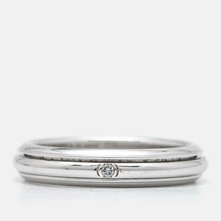 Pre Owned Piaget Possession Diamond 18k White Gold Ring Size 60