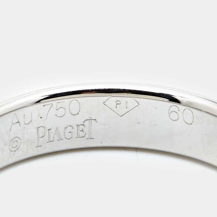 Pre Owned Piaget Possession Diamond 18k White Gold Ring Size 60