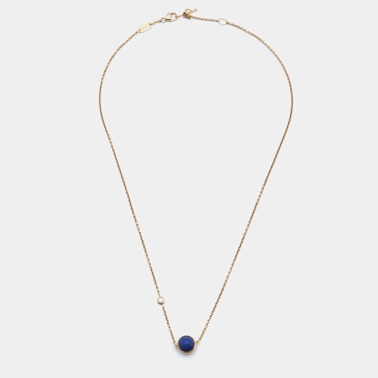 Pre Owned Piaget Possession Diamond, Lapis Lazuli 18k Rose Gold Necklace