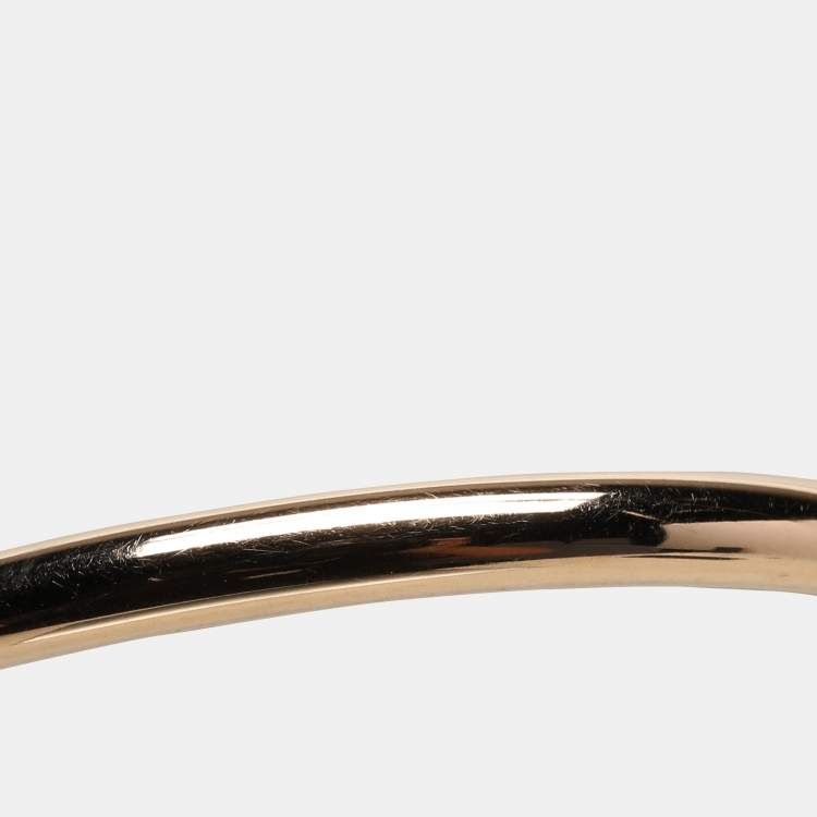 Pre Owned Piaget Diamond Caenelian 18k Yellow Gold Possession Open Bracelet Size 15