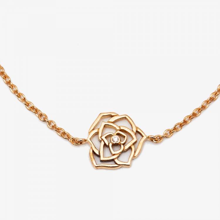 Pre Owned Piaget Rose Diamond 18k Rose Gold Necklace