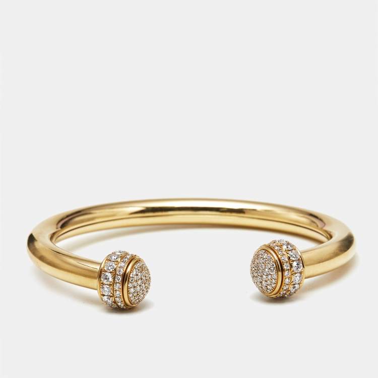 Pre Owned Piaget Possession Diamonds 18k Yellow Gold Bracelet 16