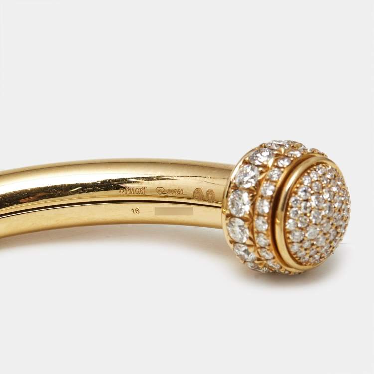Pre Owned Piaget Possession Diamonds 18k Yellow Gold Bracelet 16