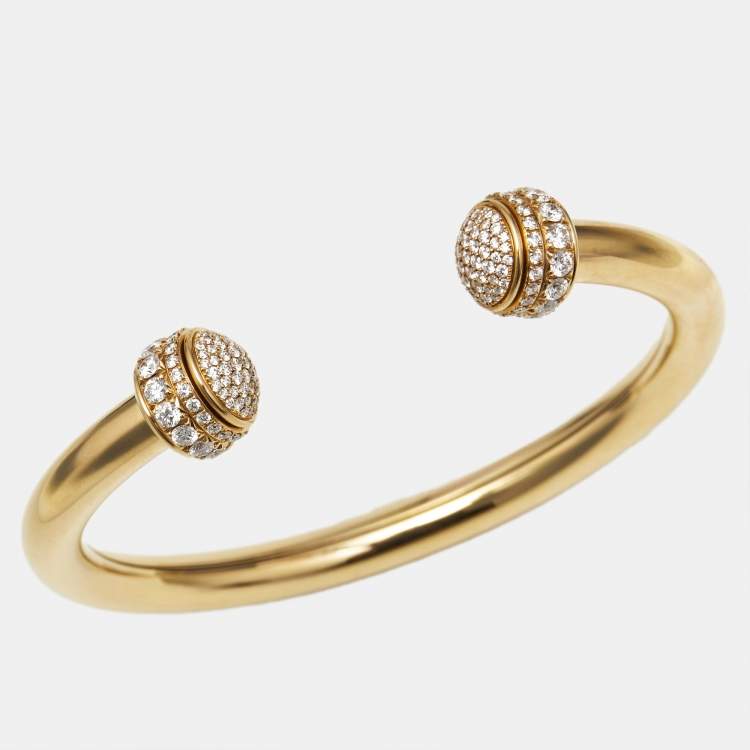 Pre Owned Piaget Possession Diamonds 18k Yellow Gold Bracelet 16
