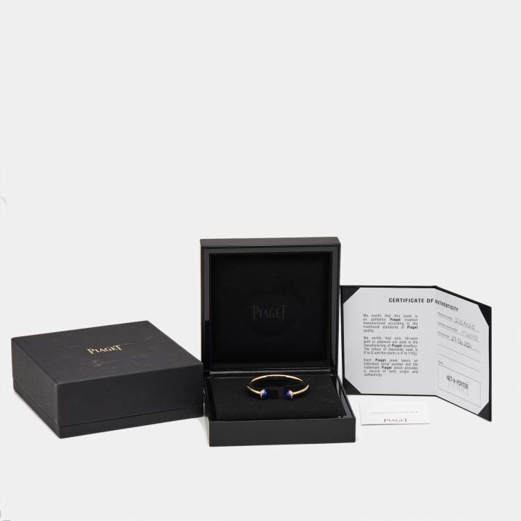 Pre Owned Piaget Possession Lapis Lazuli Diamonds 18k Rose Gold Bracelet 16