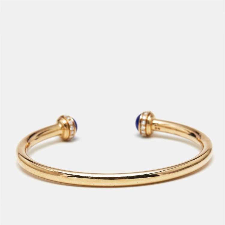 Pre Owned Piaget Possession Lapis Lazuli Diamonds 18k Rose Gold Bracelet 16