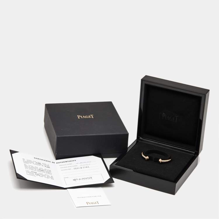 Pre Owned Piaget Possession Diamonds 18k Yellow Gold Open Cuff Bracelet 16