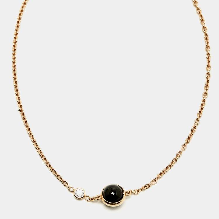 Pre Owned Piaget Possession Onyx  Diamond 18K Rose Gold Bracelet