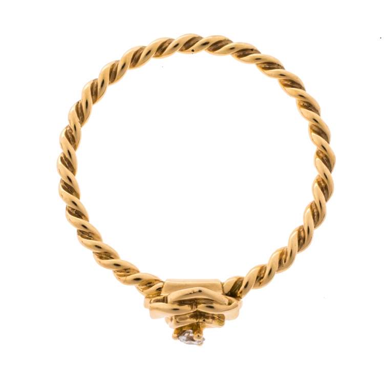 Pre Owned  Piaget Rose Motif Diamond 18K Rose Gold Ring Size 53