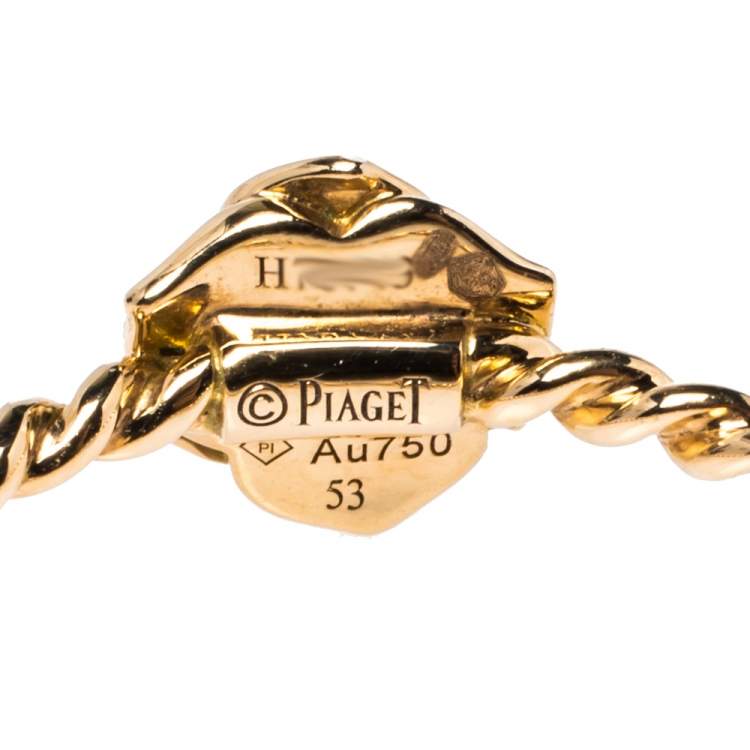 Pre Owned  Piaget Rose Motif Diamond 18K Rose Gold Ring Size 53