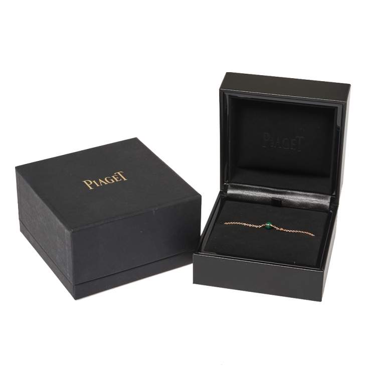 Pre Owned Piaget Possession Malachite Diamond 18K Rose Gold Bracelet