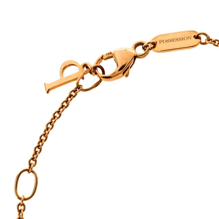 Pre Owned Piaget Possession Malachite Diamond 18K Rose Gold Bracelet