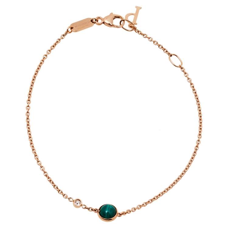 Pre Owned Piaget Possession Diamond Malachite 18K Rose Gold Bracelet