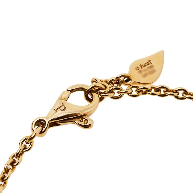Pre Owned Piaget Diamond Rose Motif 18K Yellow Gold Chain Link Bracelet