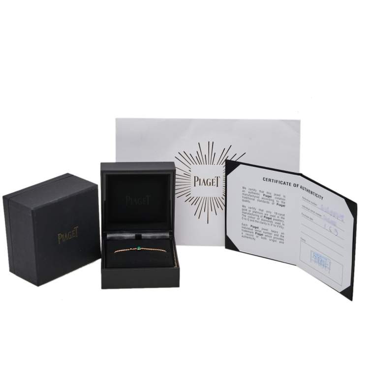 Pre Owned Piaget Possession Malachite Diamond 18K Rose Gold Bracelet