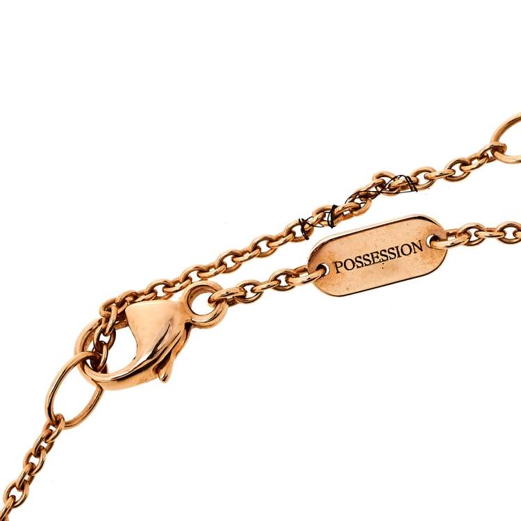 Pre Owned Piaget Possession Malachite Diamond 18K Rose Gold Necklace