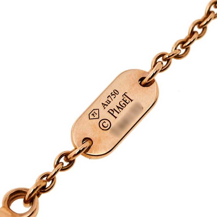 Pre Owned Piaget Possession Malachite Diamond 18K Rose Gold Necklace